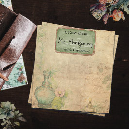 Bloco De Notas Papel de carta Vintage, Nota Do Professor, Floral