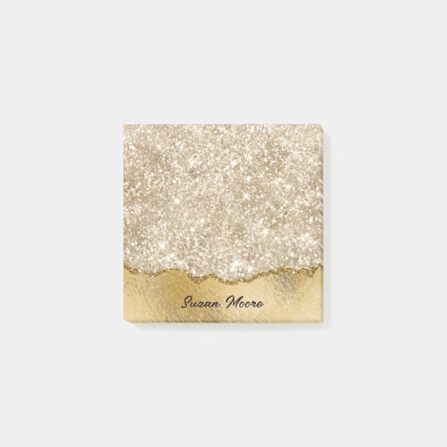 Bloco De Notas Papel de Folha Dourado Com Largura Personalizado (Frente)