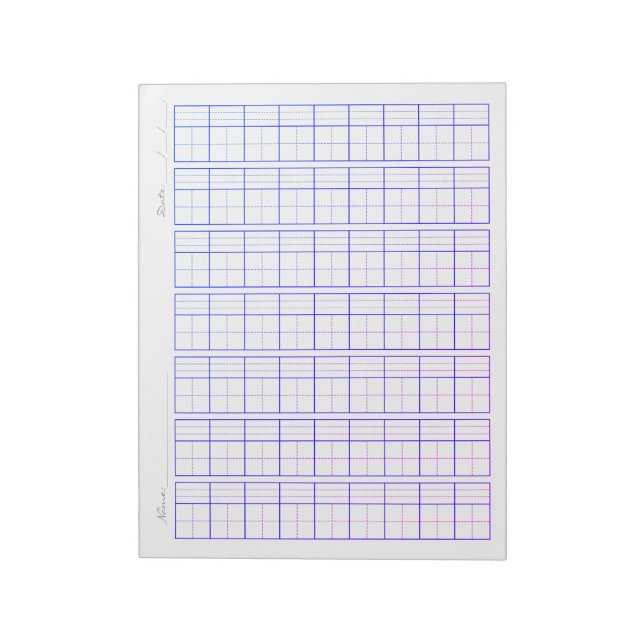 Bloco De Notas Papel de Grade Tianzi Pinyin, Prática de Escrita C (Invertido)