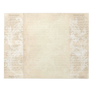 Bloco De Notas Papel De Papel De Papel Vintage Folha De Música C