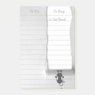 Bloco De Notas Papel de rasgo do gato subtil engraçado