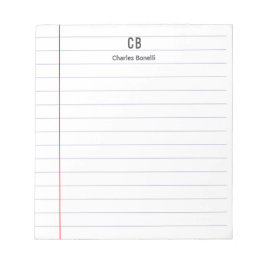 Bloco De Notas Papel Liso Minimalista Profissional Monograma