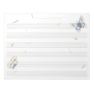 Bloco De Notas Papel Manuscrito de Música Borboletas Sonhadoras M