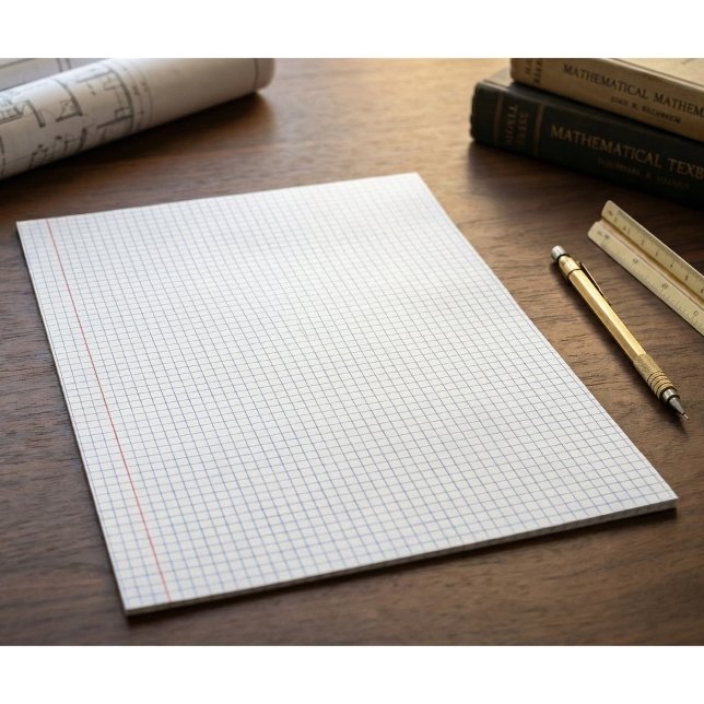 Bloco De Notas Papel Quadriculado Fundo Folha de Gráficos de Mate (Blue Squared Grid Paper Background Mathematics Graph Sheet Stationery Design)