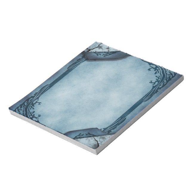 Bloco De Notas Papel Timbrado Azul Parchment Gothic (Invertido)