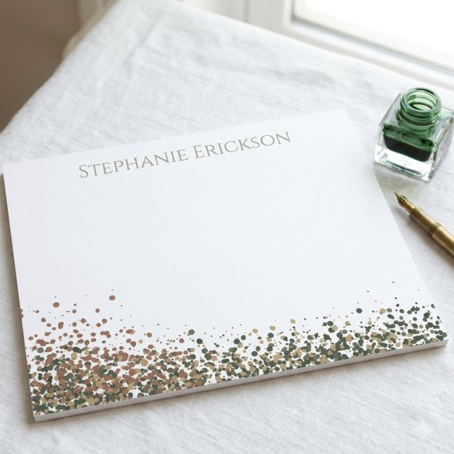 Bloco De Notas Papelaria Abstrata com Salpicos de Tinta em Tons T (Earth tone abstract splatter notepad, perfect for stylish daily notes or a thoughtful gift.)