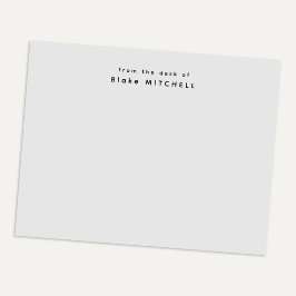 Bloco De Notas Papelaria Cinza Moderno Da Mesa De Monograma