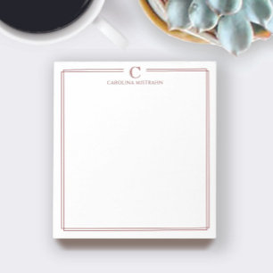 Bloco De Notas Papelaria com Bordas Elegantes Vermelho Intenso Mo