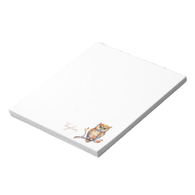 Bloco De Notas Papelaria de Coruja Personalizada (Invertido)