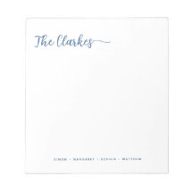 Papelaria de Família Azul Naval Minimalista