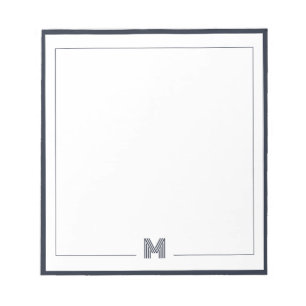 Bloco De Notas Papelaria de Monograma Minimalista com Dupla Borda