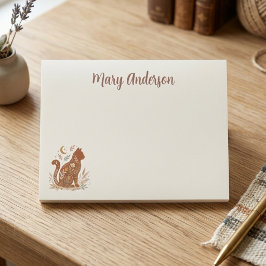 Bloco De Notas Papelaria Estação Felina Floral Botânica Celestial