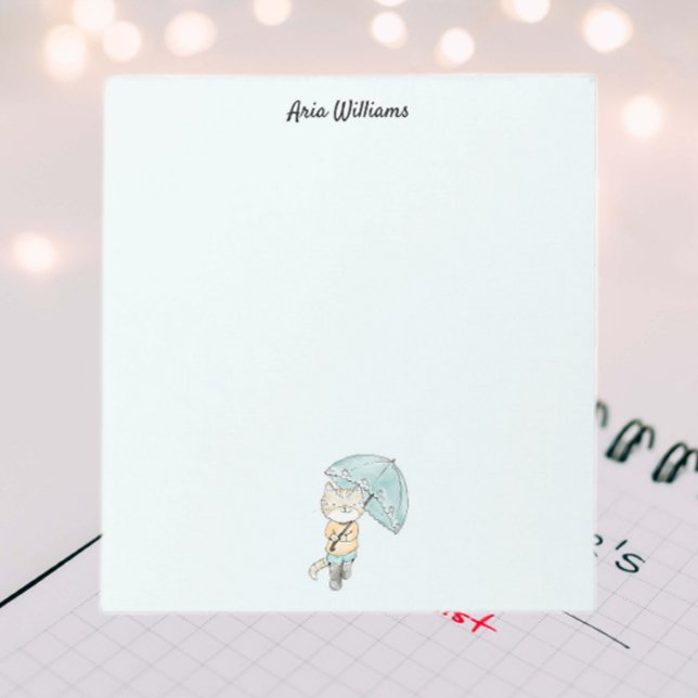 Bloco De Notas Papelaria Estação Gato na Chuva (Criador carregado)