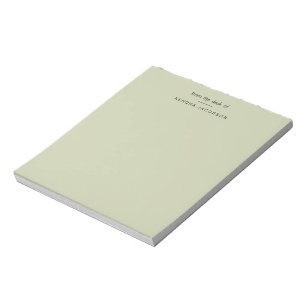 Bloco De Notas Papelaria Moderna Para Escritório Verde Sage