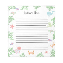 Papelaria Personalizada de Animais Marinhos para C