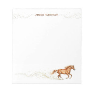 Bloco De Notas Papelaria Personalizada de Cavalo Castanho com Bri