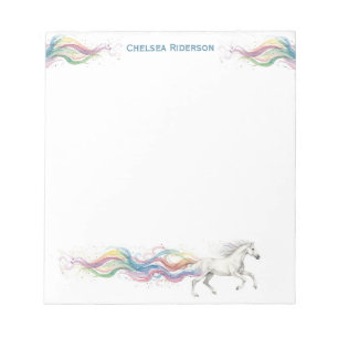 Bloco De Notas Papelaria Personalizada de Cavalo Cavalo Branco Ar