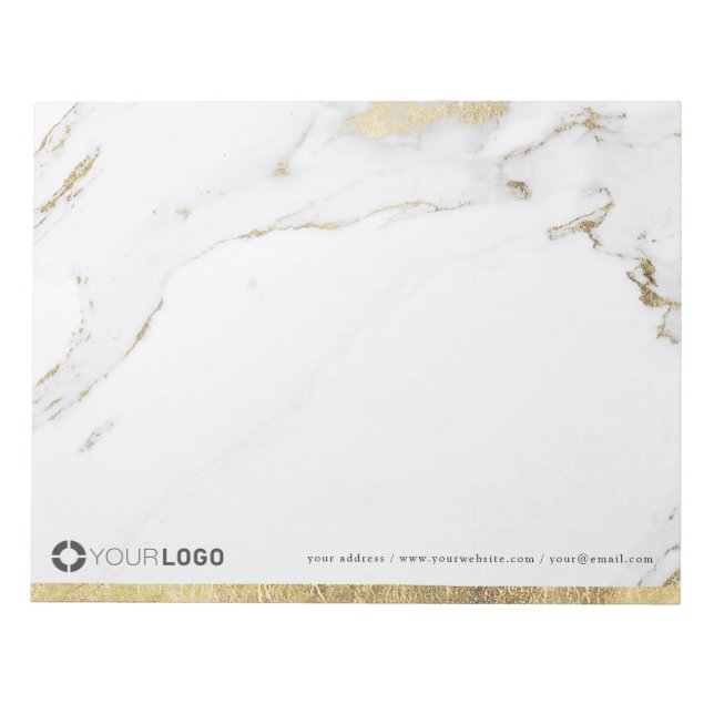 Bloco De Notas Papelaria personalizada de mármore dourado moderno (Frente)