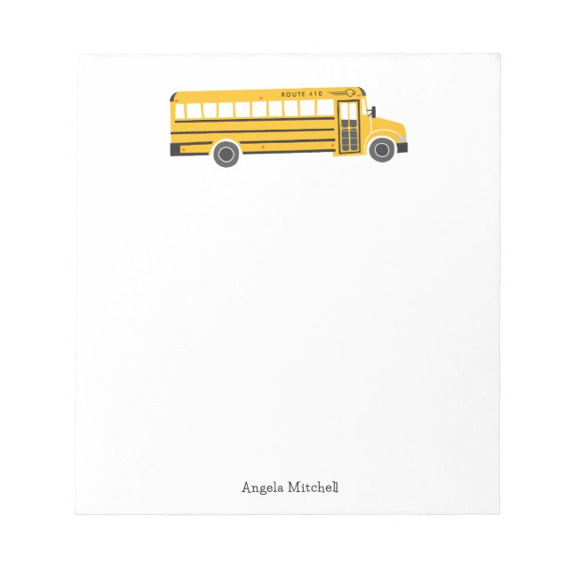 Bloco De Notas Papelaria Pessoal de Ônibus Escolar Amarelo (Frente)