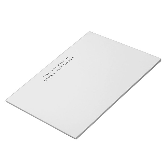Bloco De Notas Papelaria Simples Cinza Monograma Moderno (Inclinado)