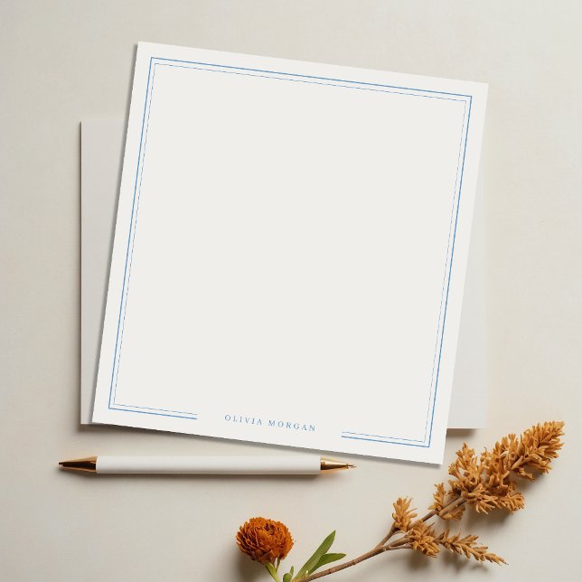 Bloco De Notas Papelaria Simples com Borda Azul Empoeirada Person (Criador carregado)