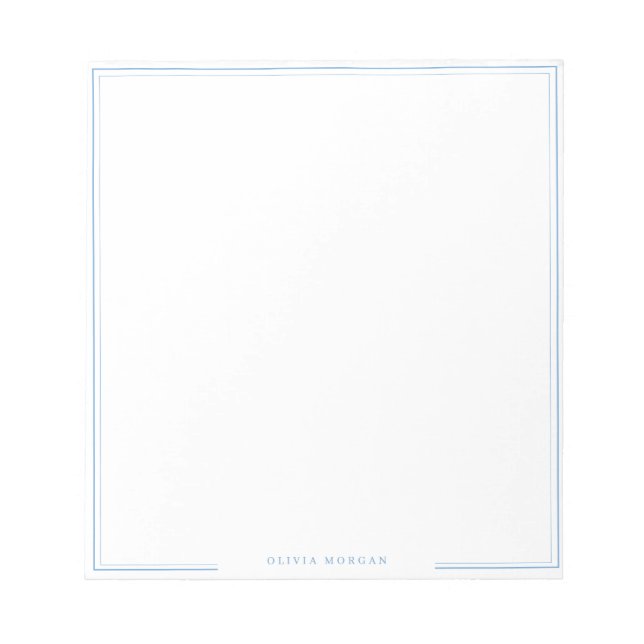 Bloco De Notas Papelaria Simples com Borda Azul Poeirento Persona (Frente)