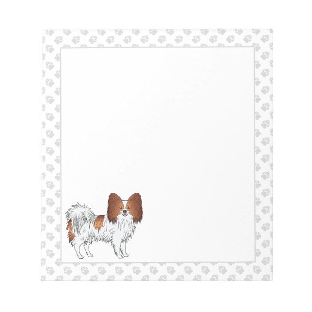 Bloco De Notas Papillon Desenho Animado Vermelho e Branco Com Pat (Frente)