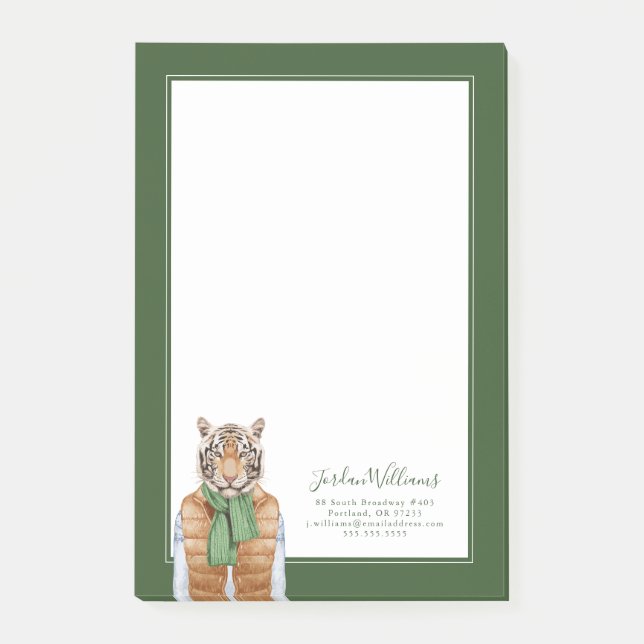 Bloco De Notas Para baixo o tigre da veste | adiciona seu nome (Frente)