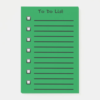 Bloco De Notas Para Fazer Listar o Sticky Note Verde