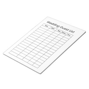 Bloco de Notas para Lista de Convidados de Casamen