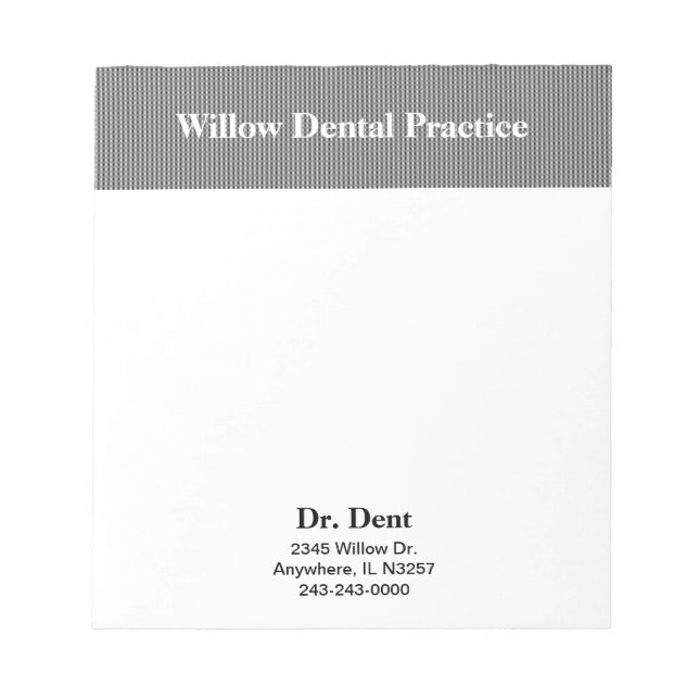 Bloco de Notas para Negócios de Dr. ou Dentista (Frente)