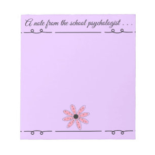 Bloco de notas para psicólogos da escola
