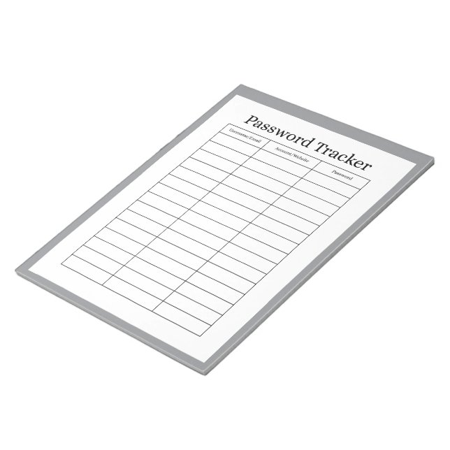 Bloco de Notas para Senhas Fáceis (Inclinado)