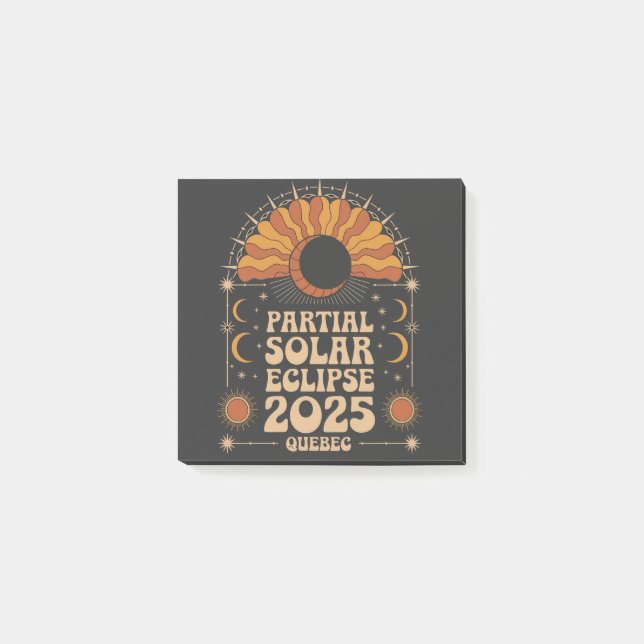 Bloco De Notas Parcial Solar Eclipse 2025 Quebec Canadá (Frente)
