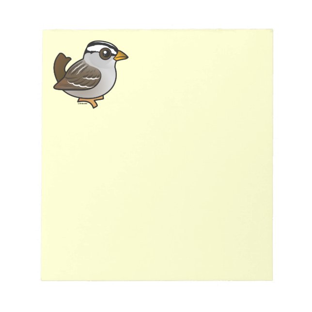 Bloco De Notas Pardal-de-coroa-branca Birdorable (Frente)