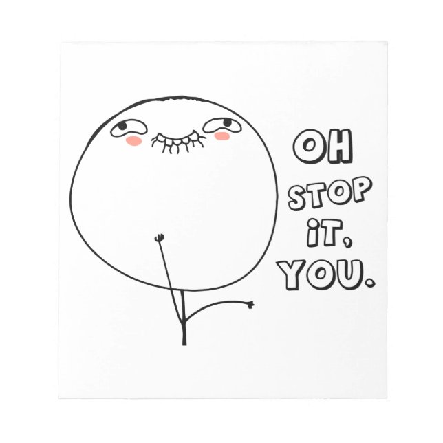 Bloco De Notas Pare com isso. - meme (Frente)