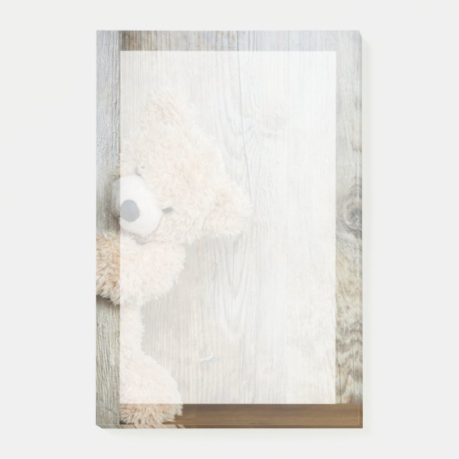 Bloco De Notas Parede de Madeira Rústica De Urso Bastante Enchido (Frente)
