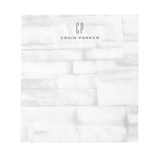 Bloco De Notas Parede Monograma Moderno Profissional Simples Liso (Frente)