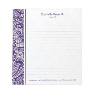 Bloco De Notas Parelha branca em roxo