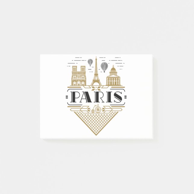 Bloco De Notas Paris França Art Deco Aestético (Frente)
