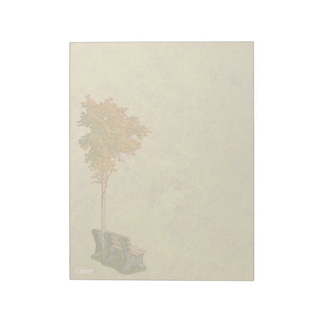Bloco De Notas Park Bench Beneath Tree - Notepad de 11" x 8,5" (Invertido)