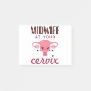 Bloco De Notas Parteira no seu Cervix Midwifery
