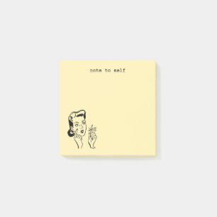 Bloco De Notas Parteira Retroativa Yellow Funny Note Self