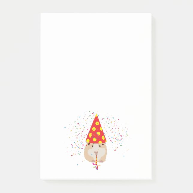 Bloco De Notas Partida de Hamster - Animais com festa (Frente)