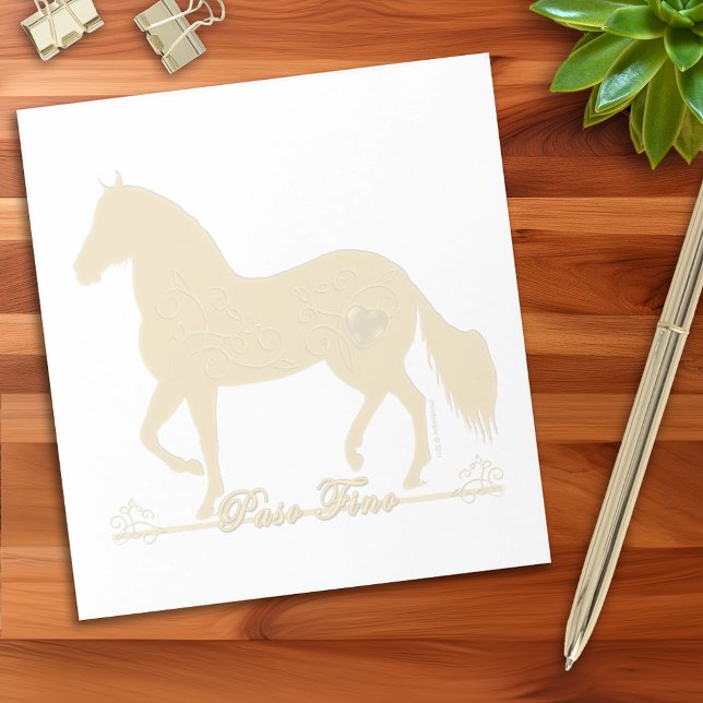 Bloco De Notas Paso Fino Horse Notas Equestres (Paso Fino Gold Silhouette Heart Notepad)