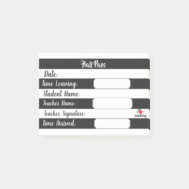 Bloco De Notas Pass Hall - Black & White Strips (Frente)