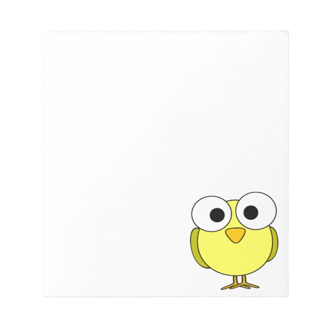 Bloco De Notas Passarinho Amarelo de Olhos Grandes (Frente)