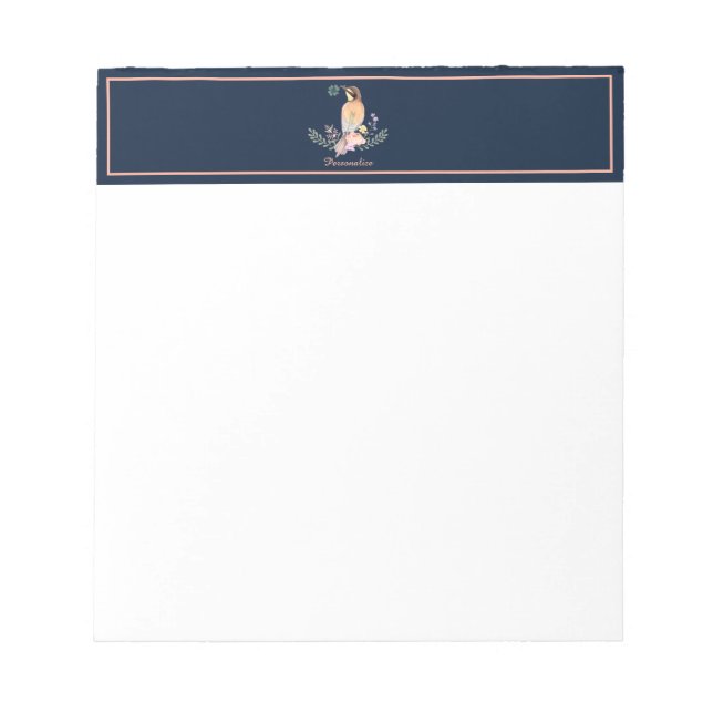 Bloco De Notas Passarinho de pastel  (Frente)