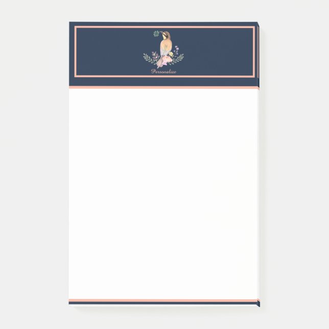 Bloco De Notas Passarinho de pastel  (Frente)