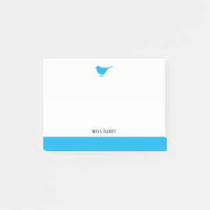 Bloco De Notas Pássaro Azul do Céu Brilhante e Borda em Branco co